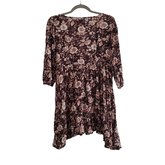 Denim & Supply Brown Floral Babydoll Mini Dress - Picture 2 of 11